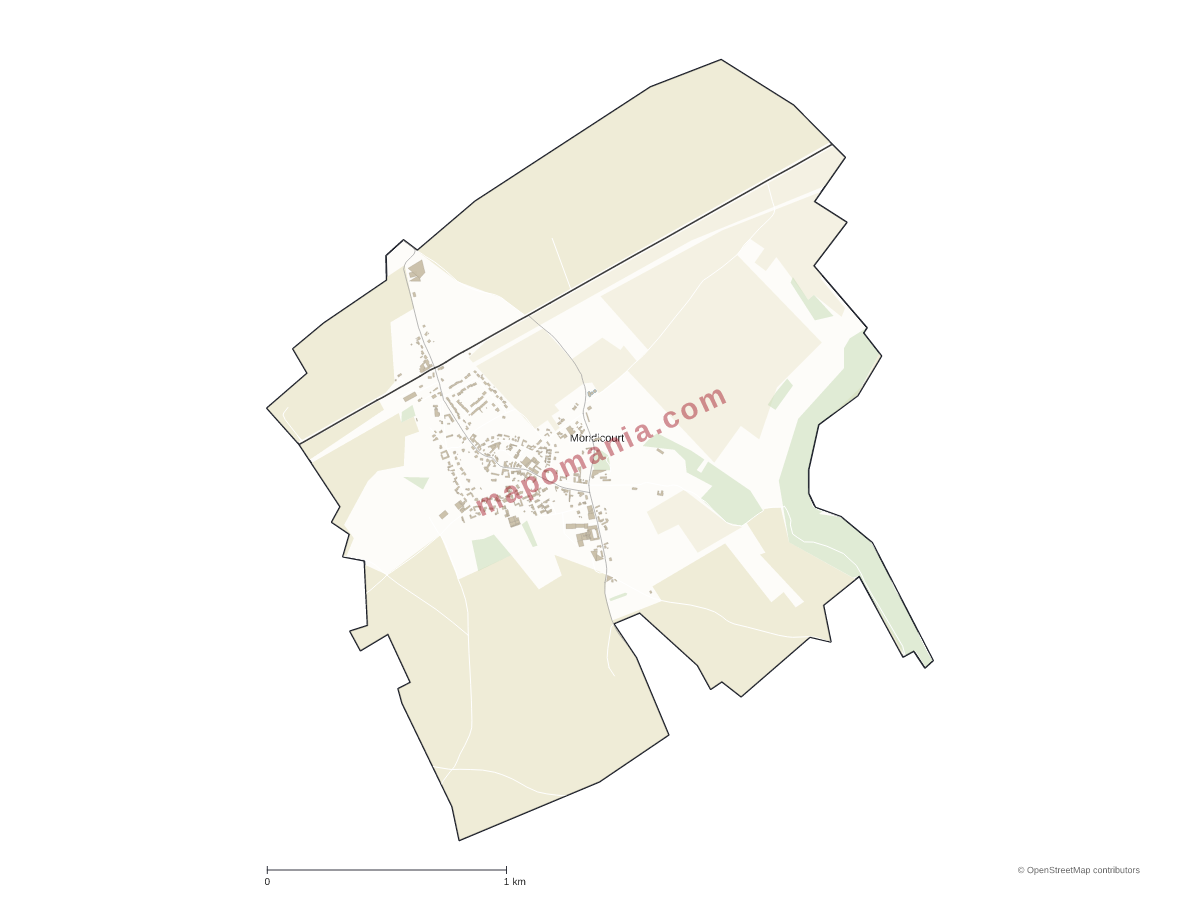 Carte de Mondicourt à personnaliser