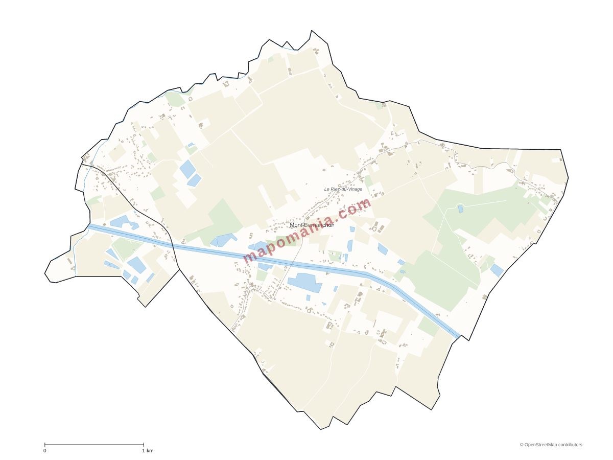 Carte de Mont-Bernanchon à personnaliser