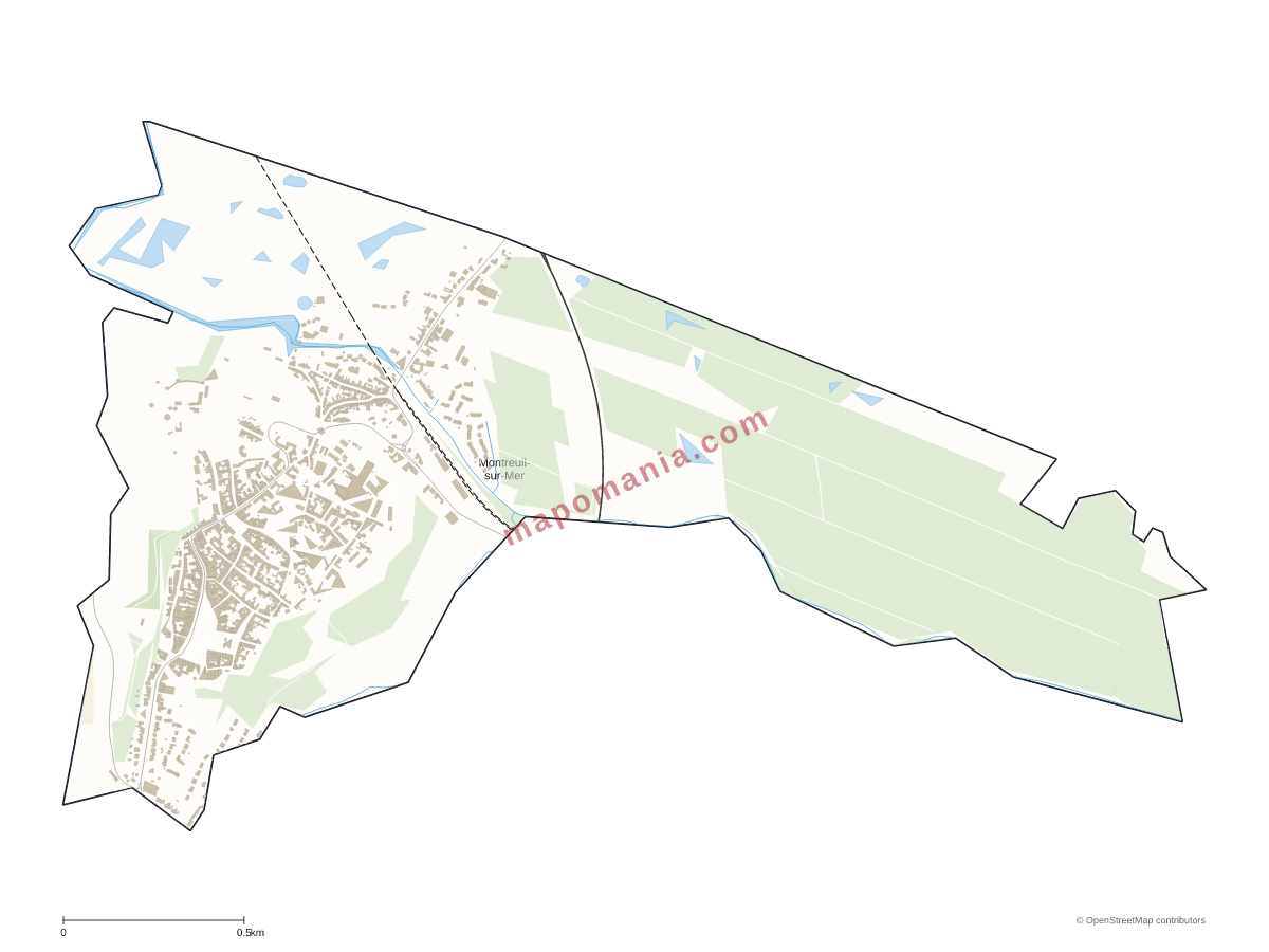 Carte de Montreuil-sur-Mer à personnaliser