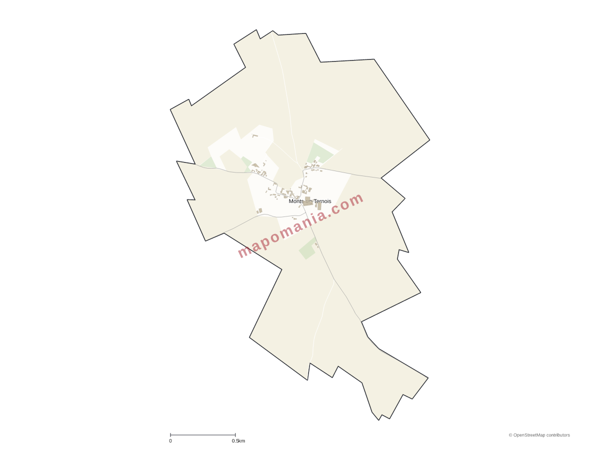 Carte de Monts-en-Ternois à personnaliser