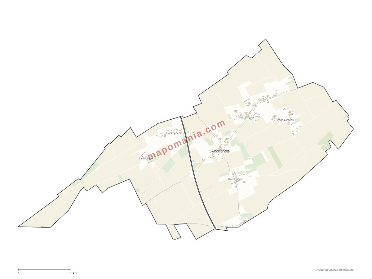 Carte de Moringhem à personnaliser