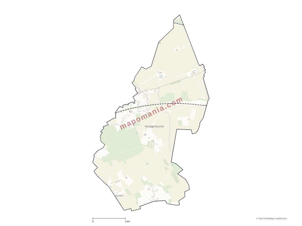 Carte de Muncq-Nieurlet à personnaliser