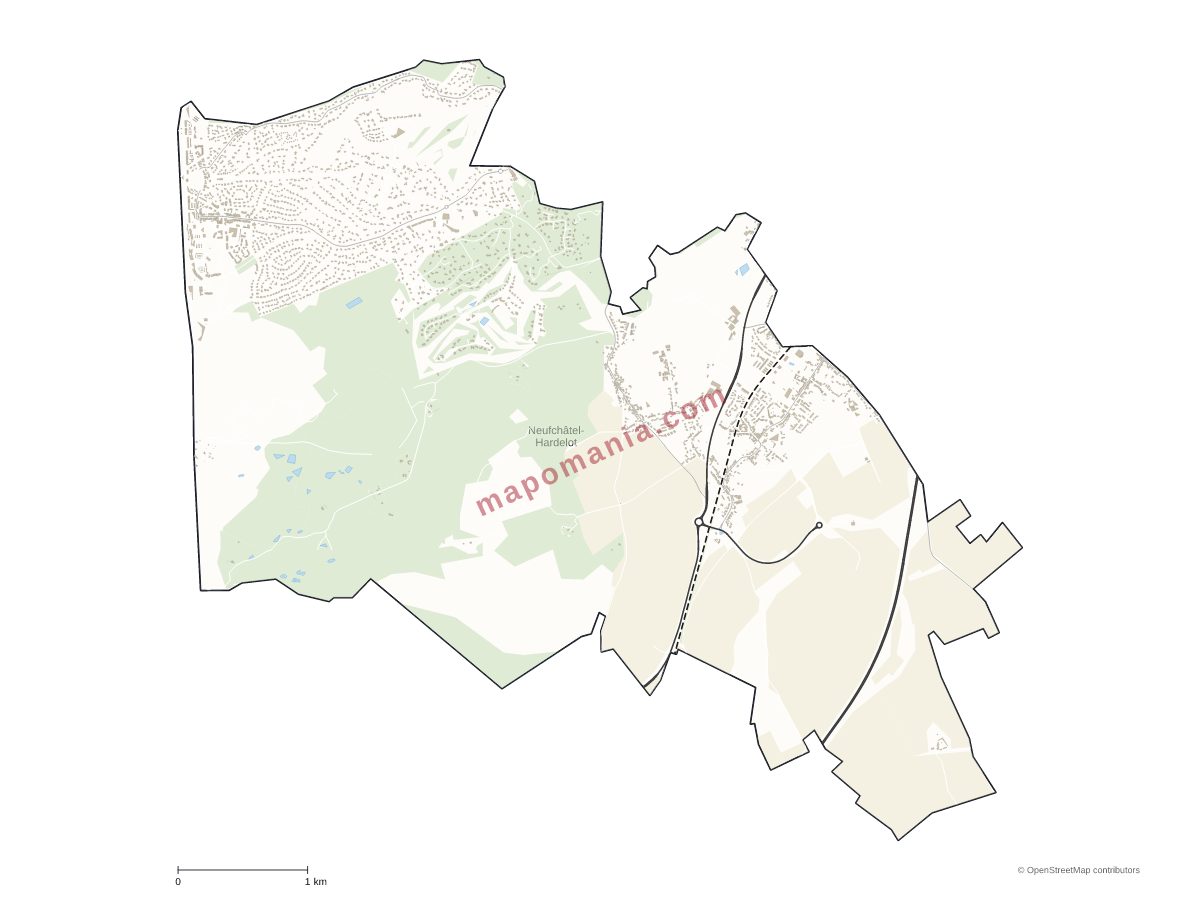 Carte de Neufchâtel-Hardelot à personnaliser