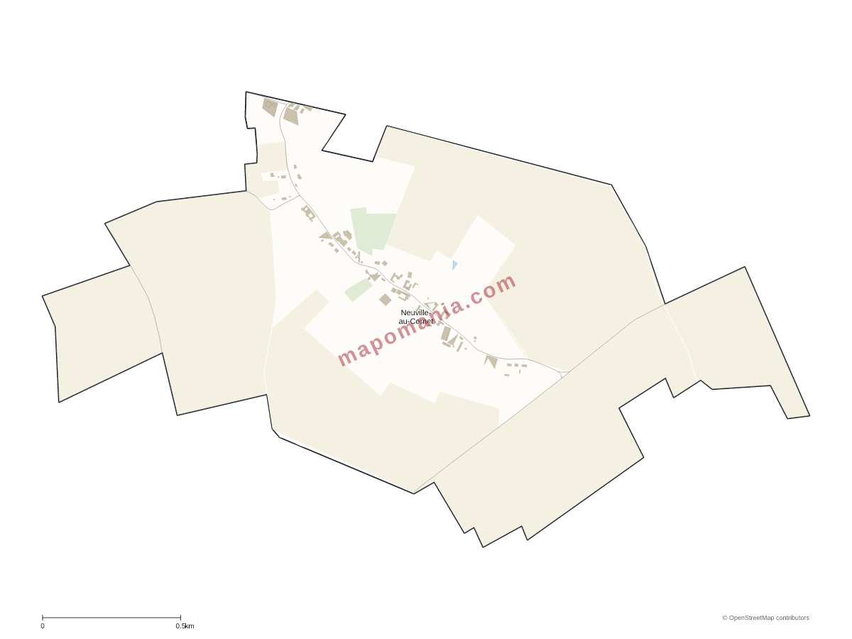 Carte de Neuville-au-Cornet à personnaliser