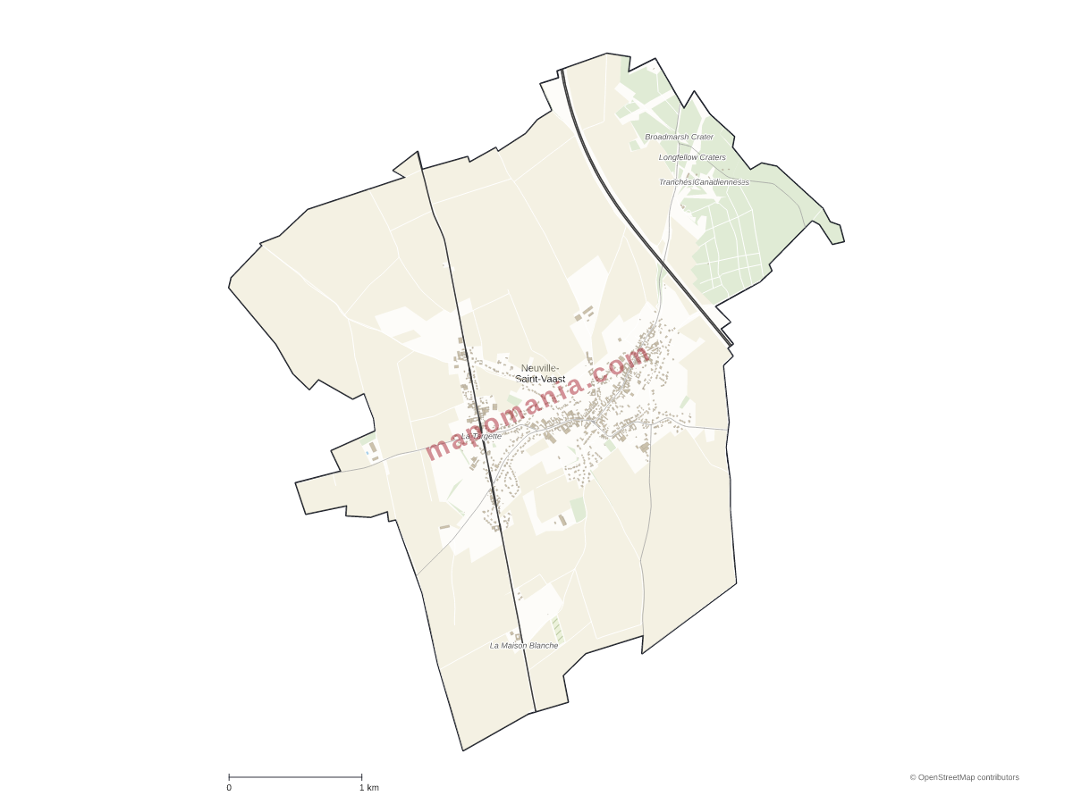 Carte de Neuville-Saint-Vaast à personnaliser