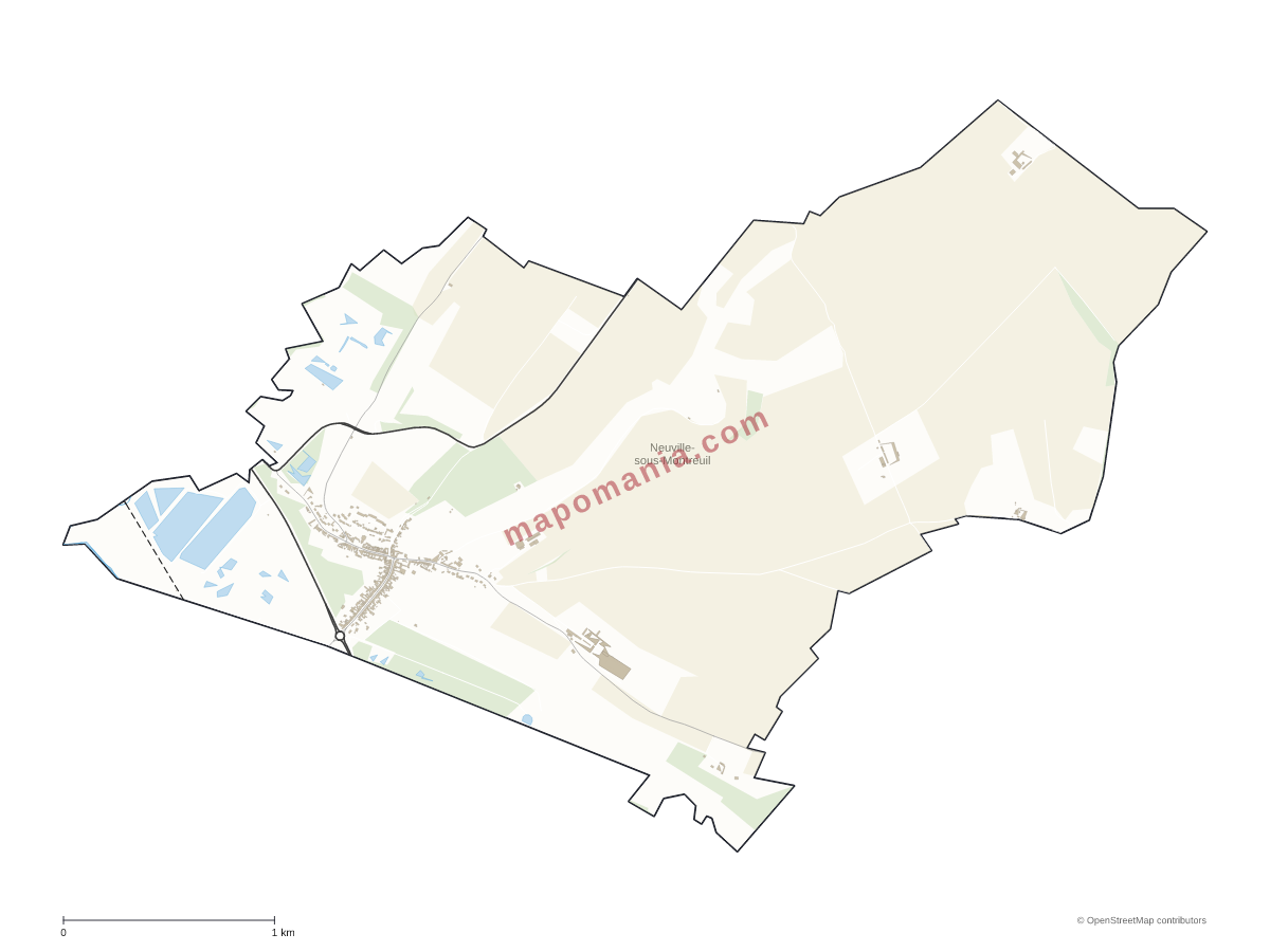 Carte de Neuville-sous-Montreuil à personnaliser