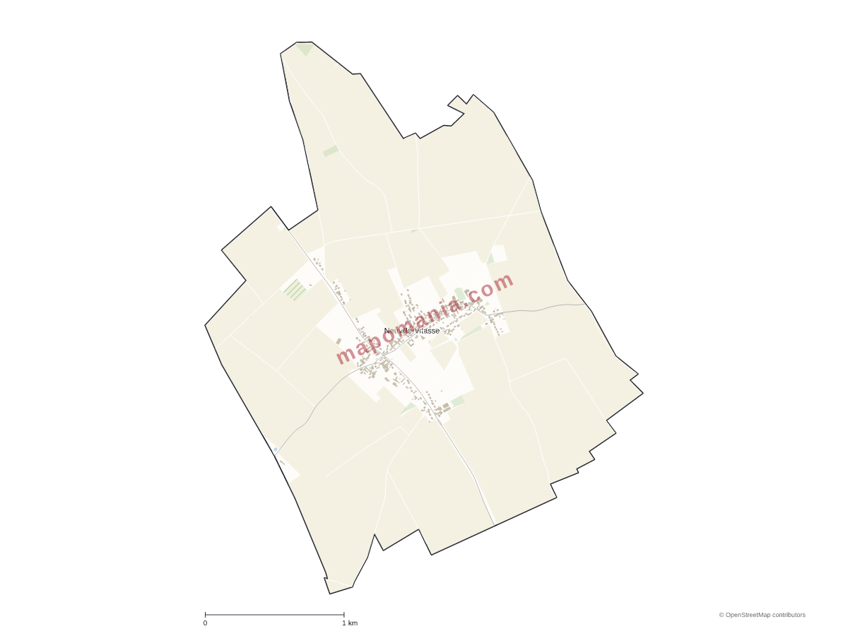 Carte de Neuville-Vitasse à personnaliser