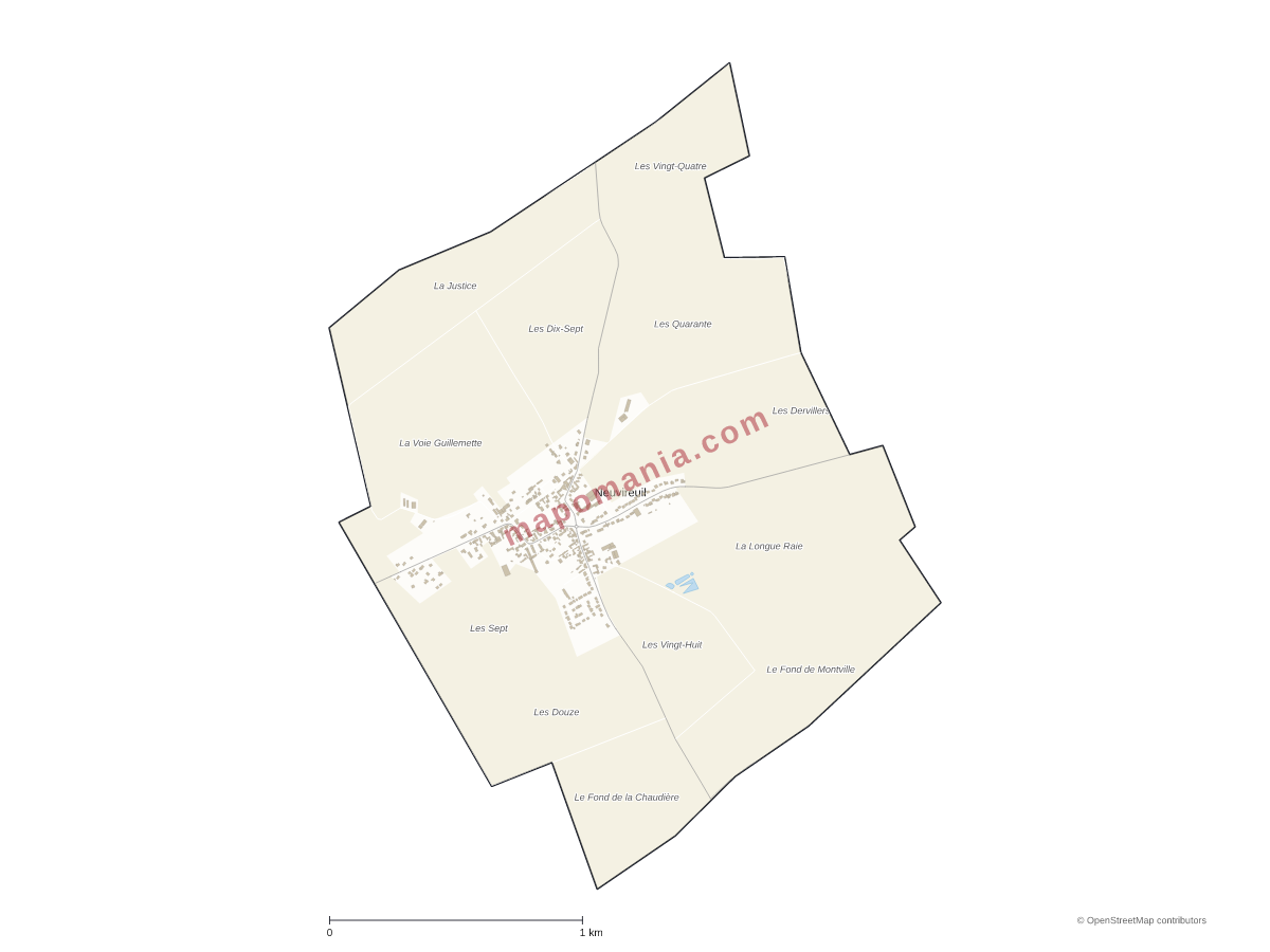 Carte de Neuvireuil à personnaliser