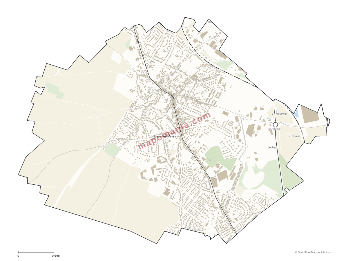 Carte de Nœux-les-Mines à personnaliser