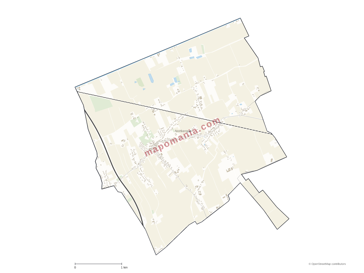 Carte de Nortkerque à personnaliser