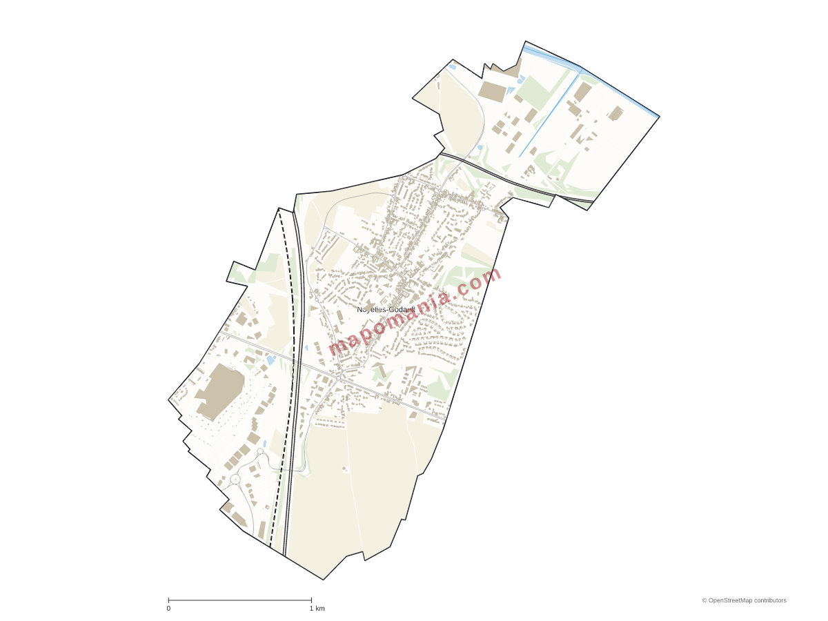 Carte de Noyelles-Godault à personnaliser