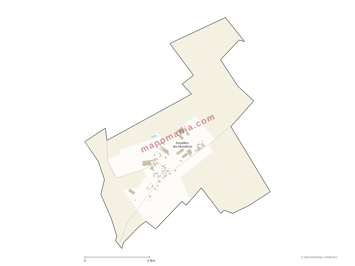 Carte de Noyelles-lès-Humières à personnaliser