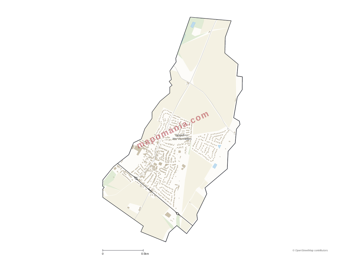 Carte de Noyelles-lès-Vermelles à personnaliser
