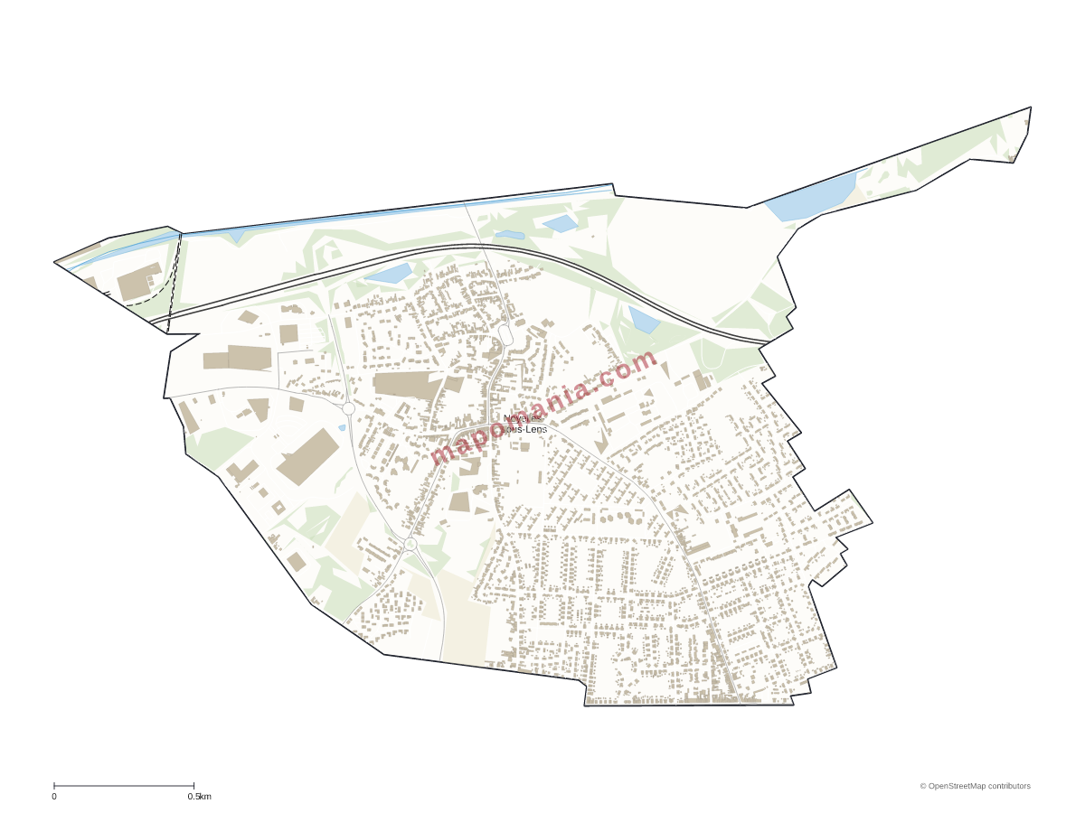 Carte de Noyelles-sous-Lens à personnaliser