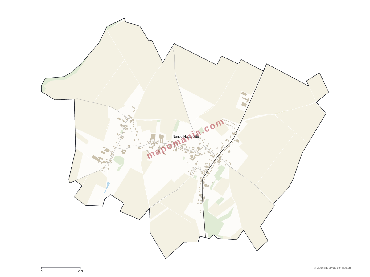 Carte de Nuncq-Hautecôte à personnaliser