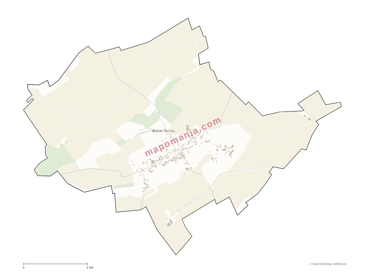 Carte de Œuf-en-Ternois à personnaliser