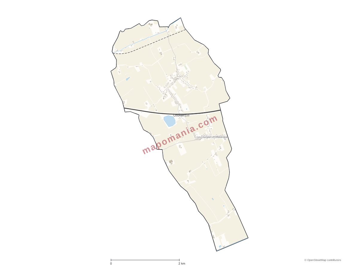 Carte de Offekerque à personnaliser
