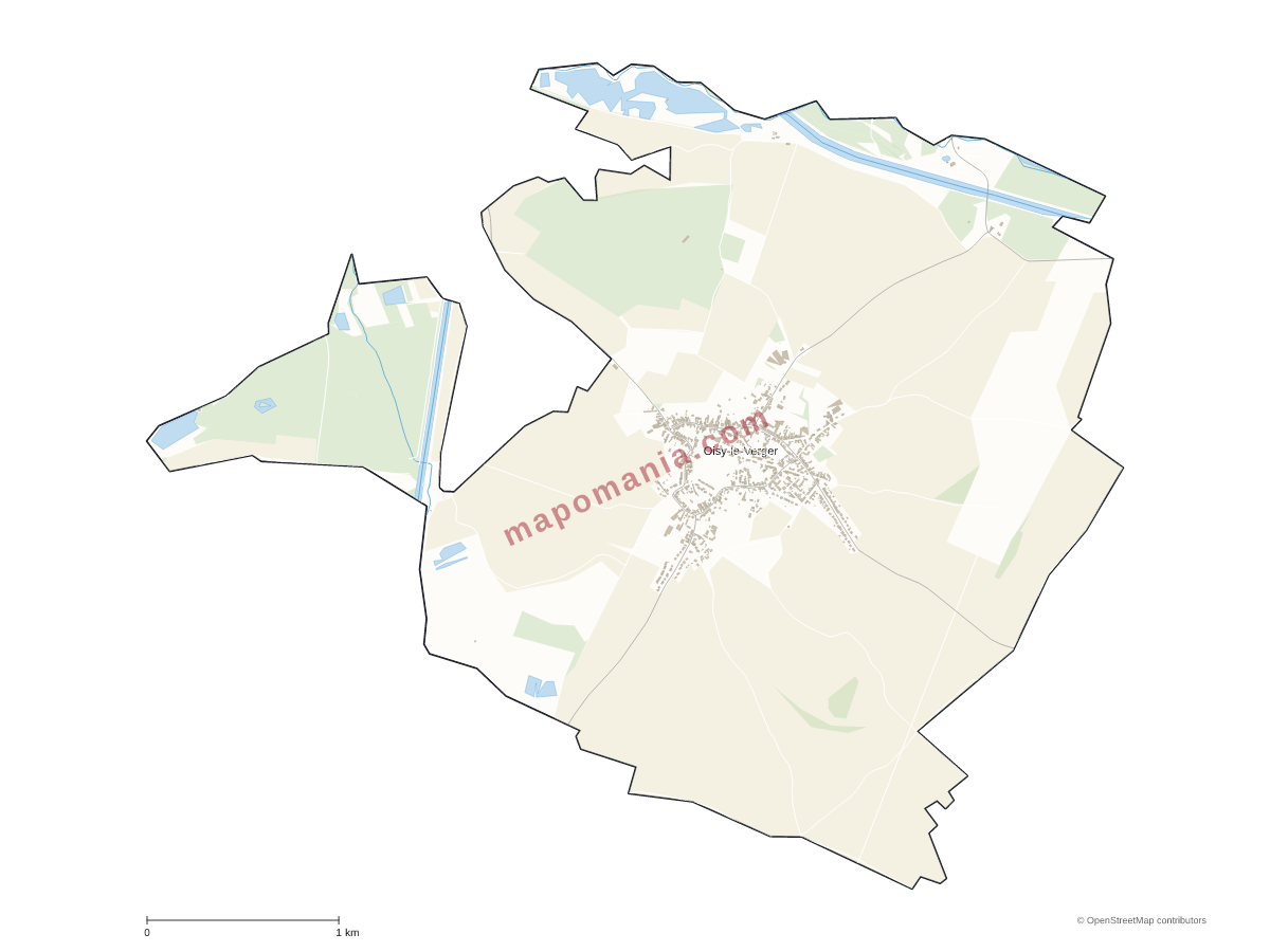 Carte de Oisy-le-Verger à personnaliser