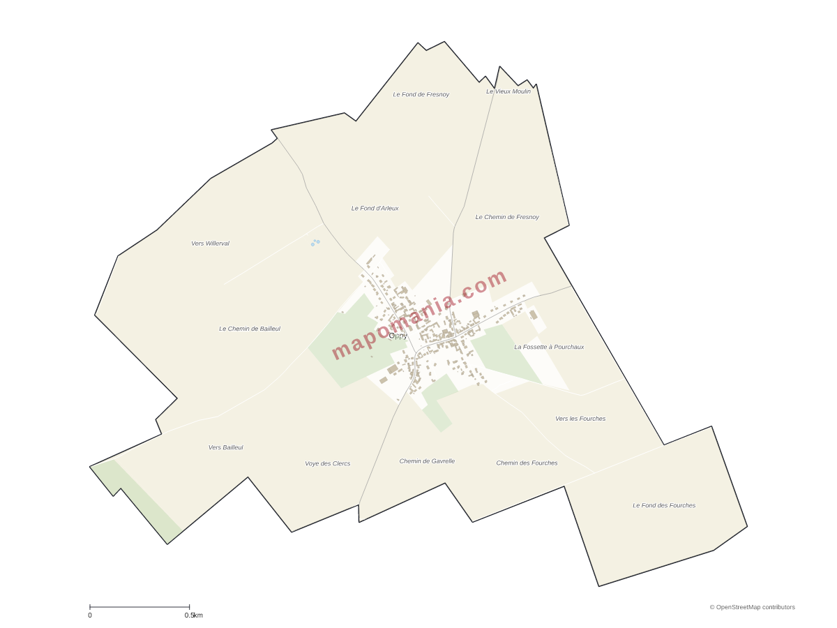 Carte de Oppy à personnaliser