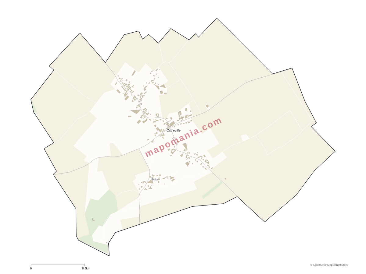 Carte de Ostreville à personnaliser