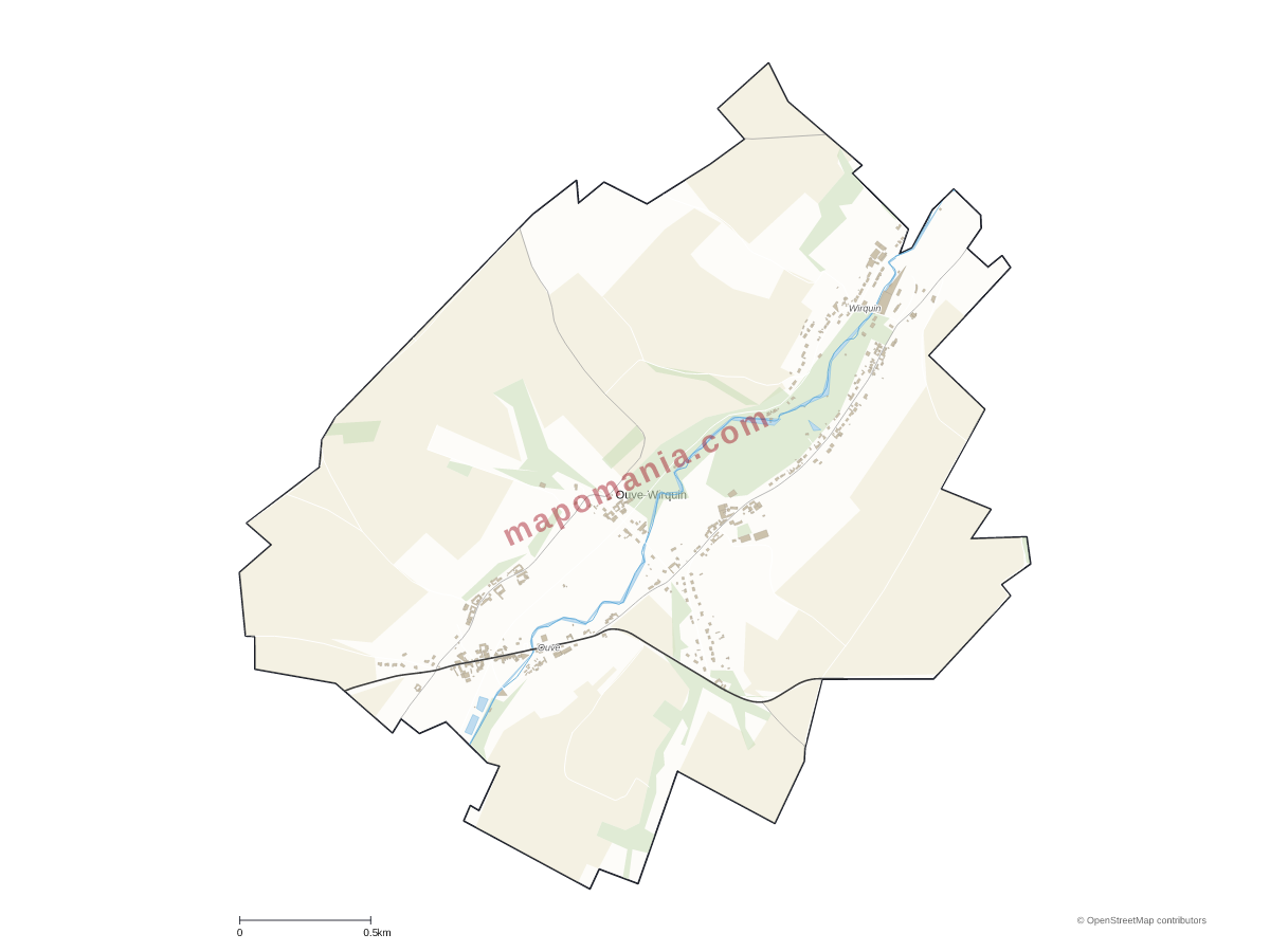 Carte de Ouve-Wirquin à personnaliser