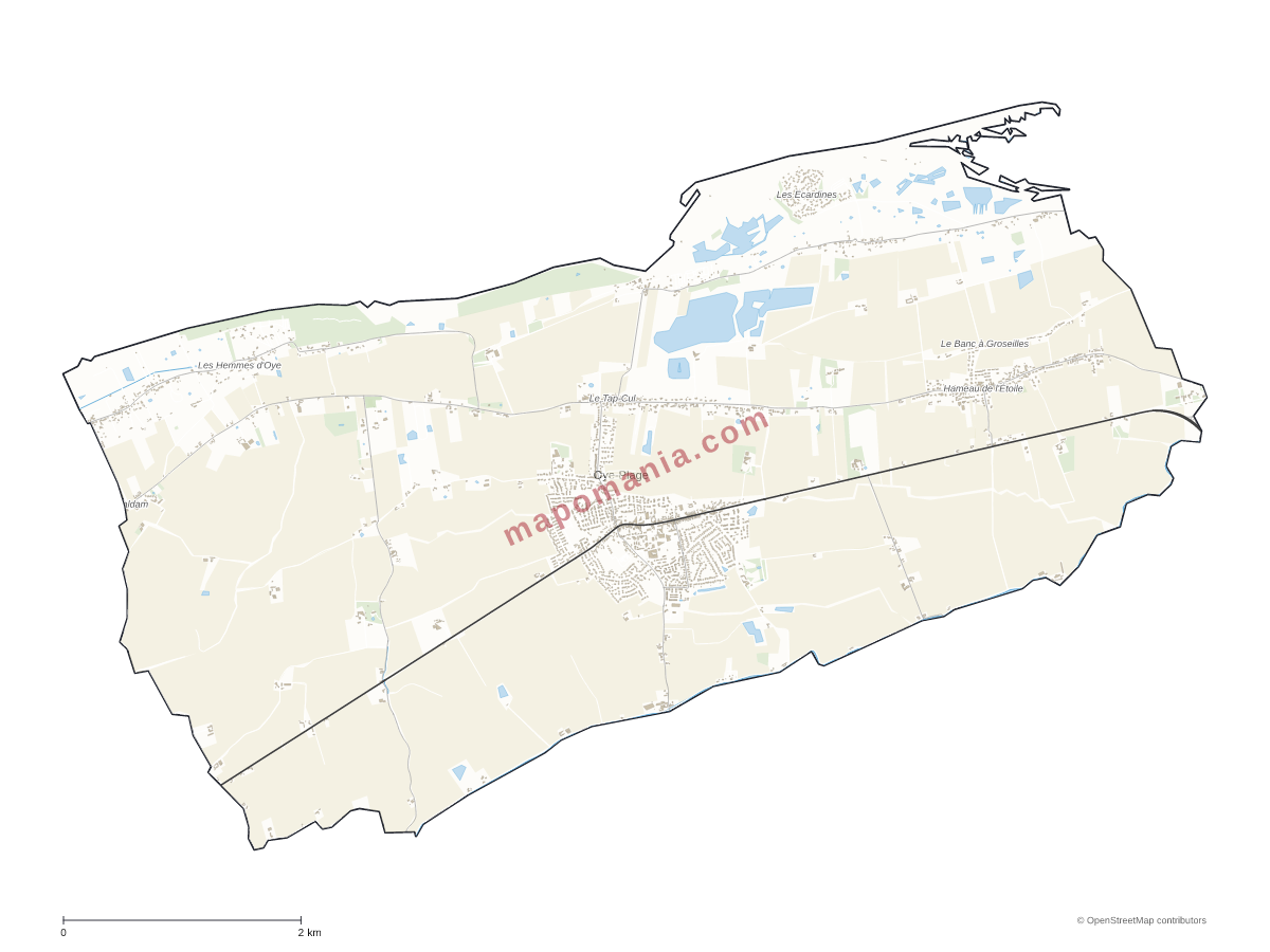 Carte de Oye-Plage à personnaliser