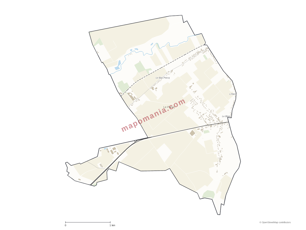 Carte de Le Parcq à personnaliser