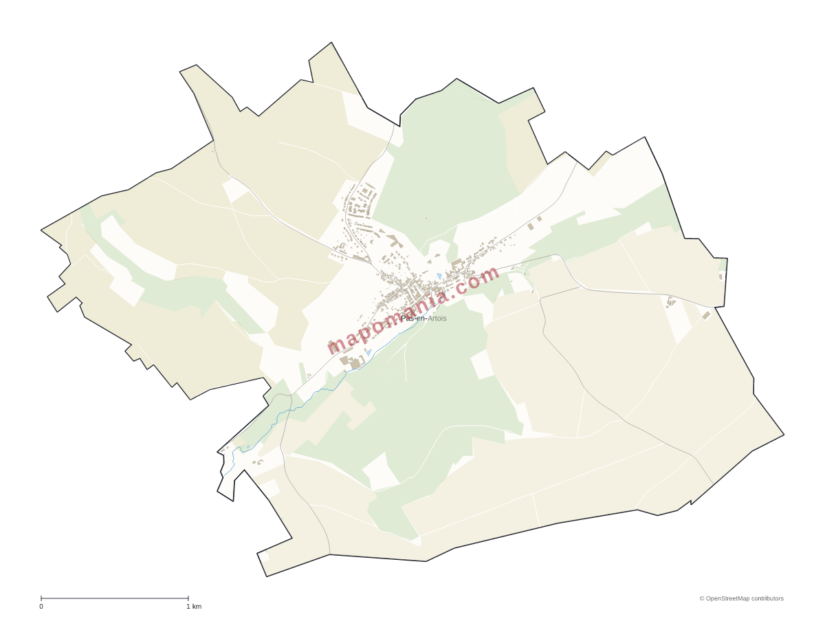 Carte de Pas-en-Artois à personnaliser