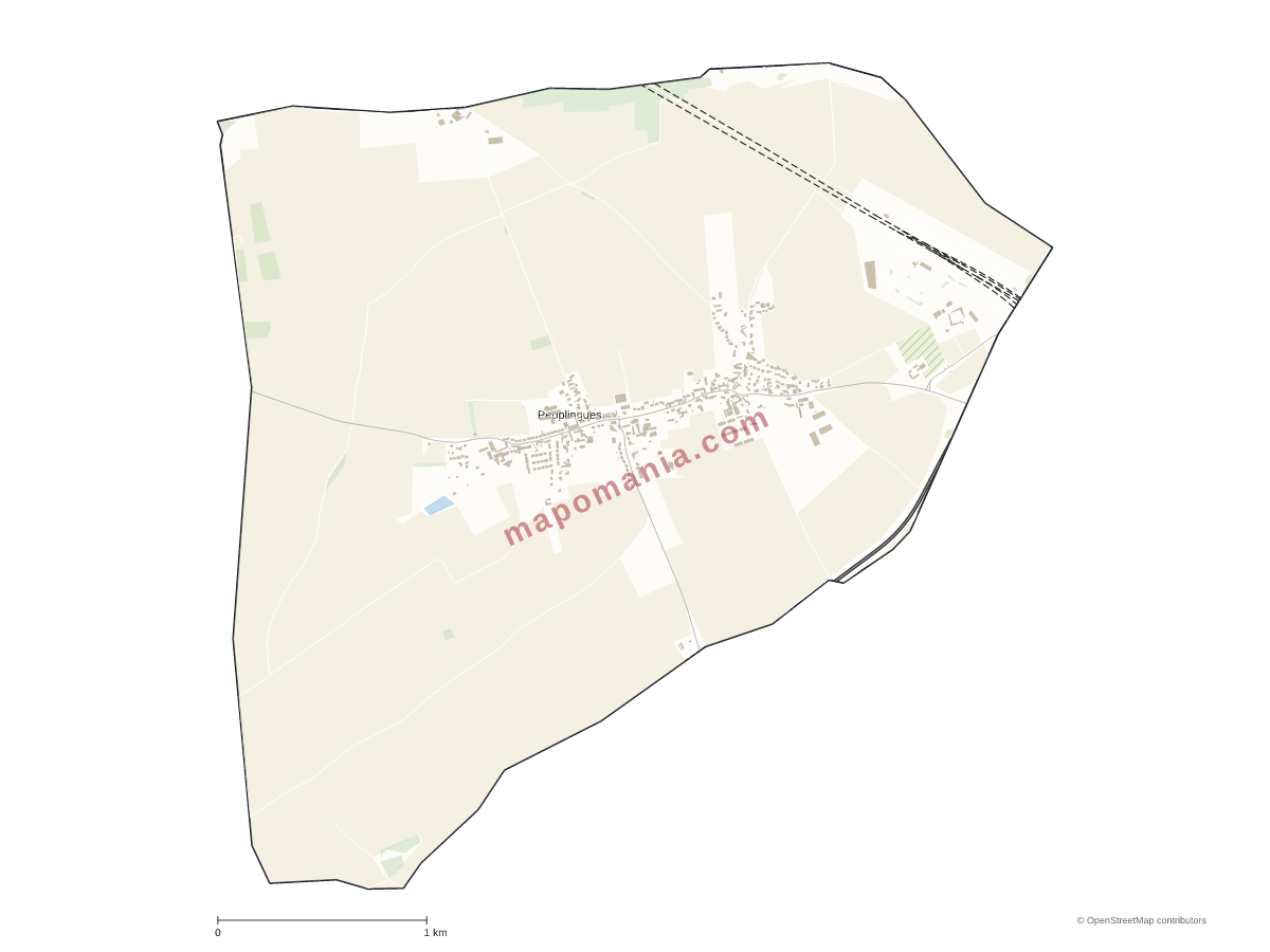 Carte de Peuplingues à personnaliser
