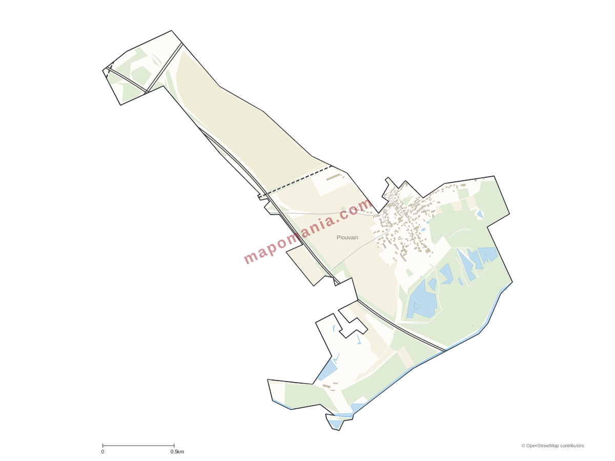 Carte de Plouvain à personnaliser