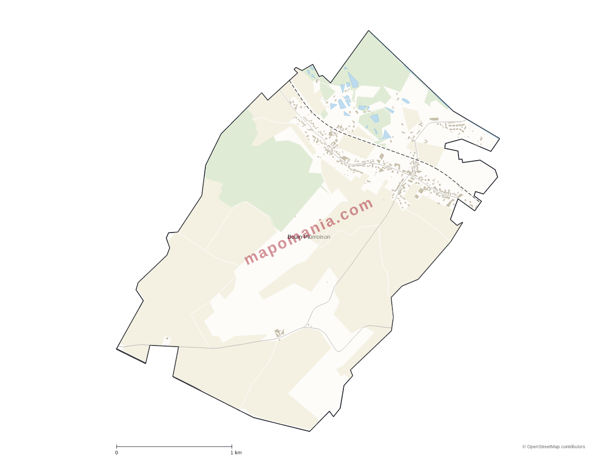 Carte de Bouin-Plumoison à personnaliser