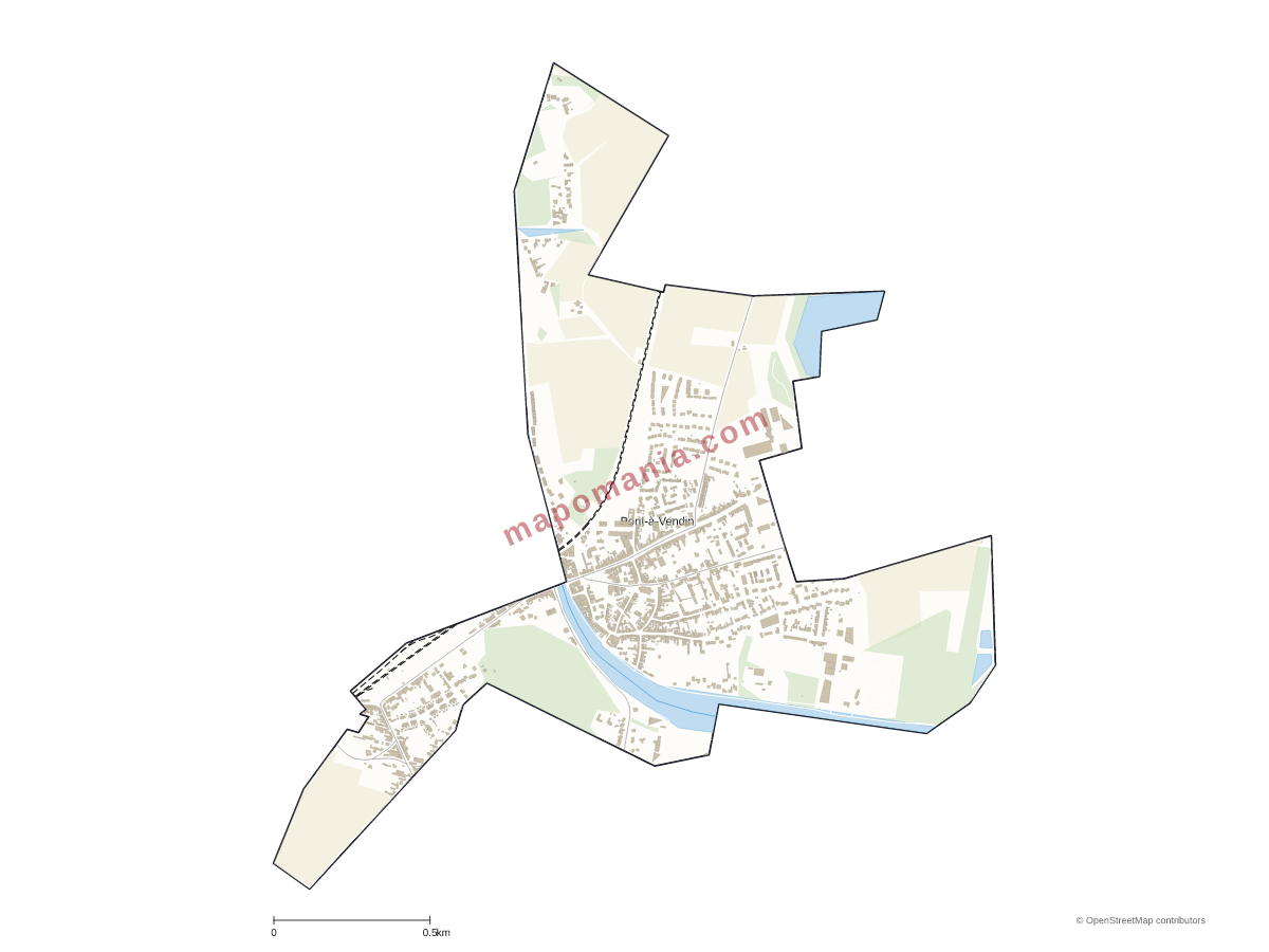 Carte de Pont-à-Vendin à personnaliser