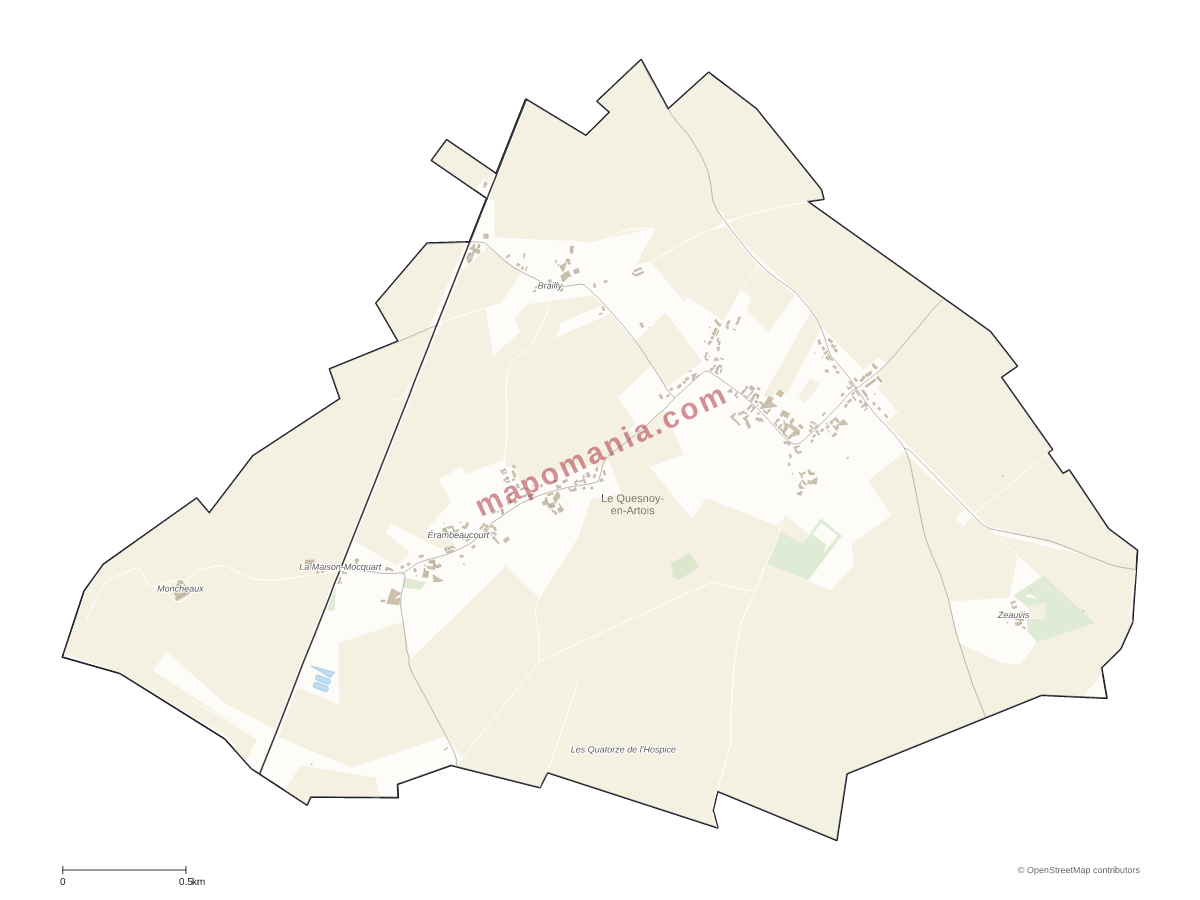 Carte de Le Quesnoy-en-Artois à personnaliser