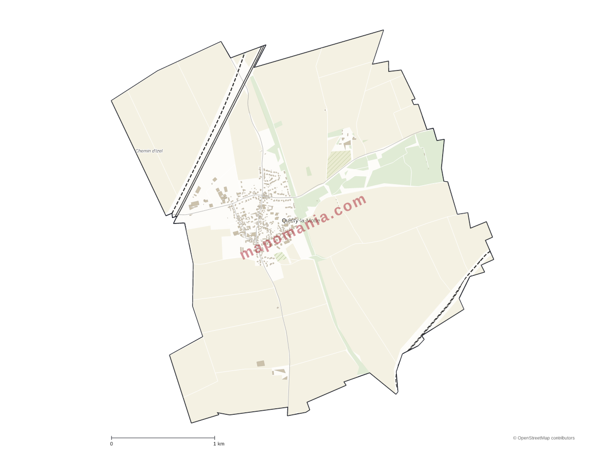 Carte de Quiéry-la-Motte à personnaliser