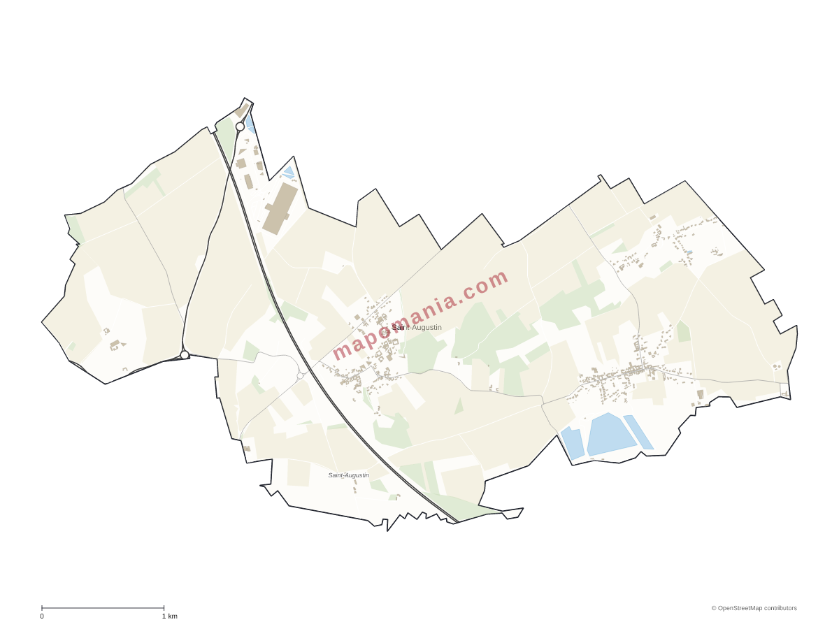 Carte de Saint-Augustin à personnaliser