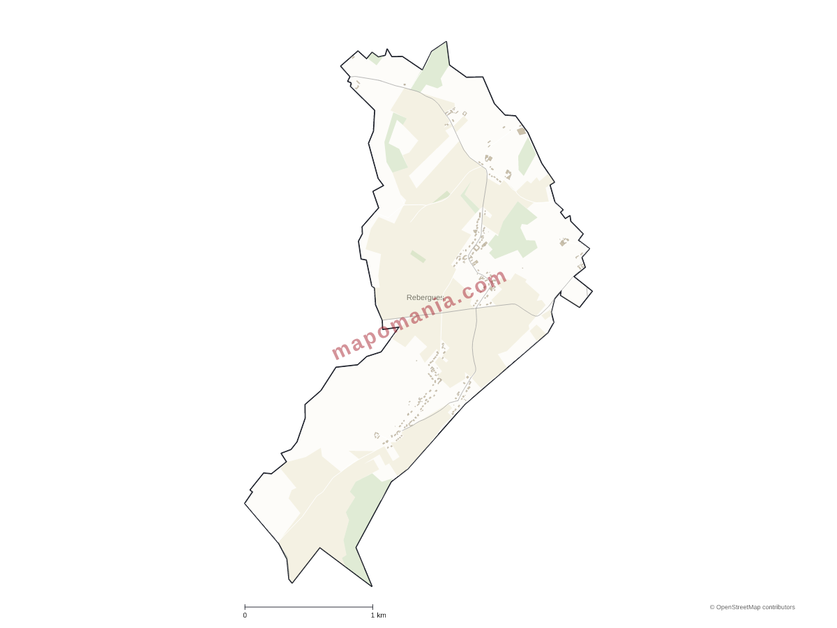 Carte de Rebergues à personnaliser
