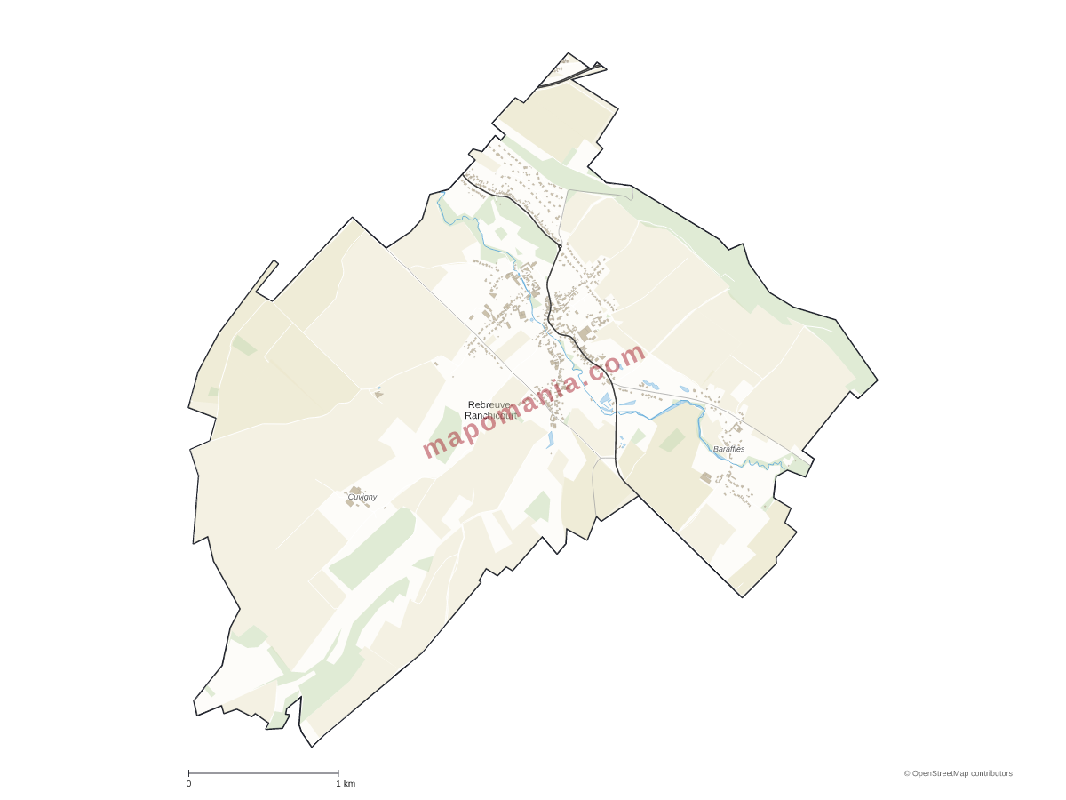 Carte de Rebreuve-Ranchicourt à personnaliser
