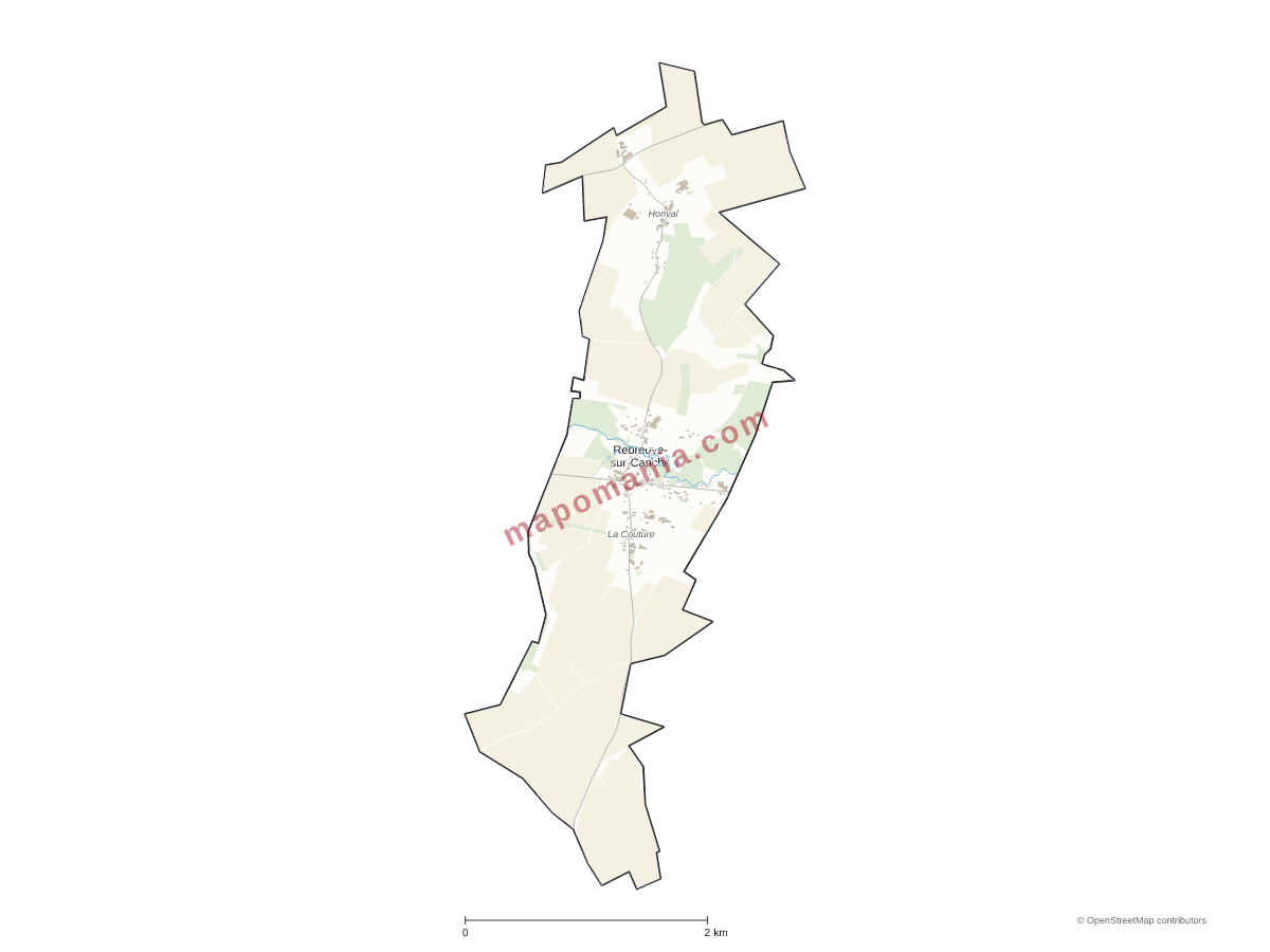 Carte de Rebreuve-sur-Canche à personnaliser