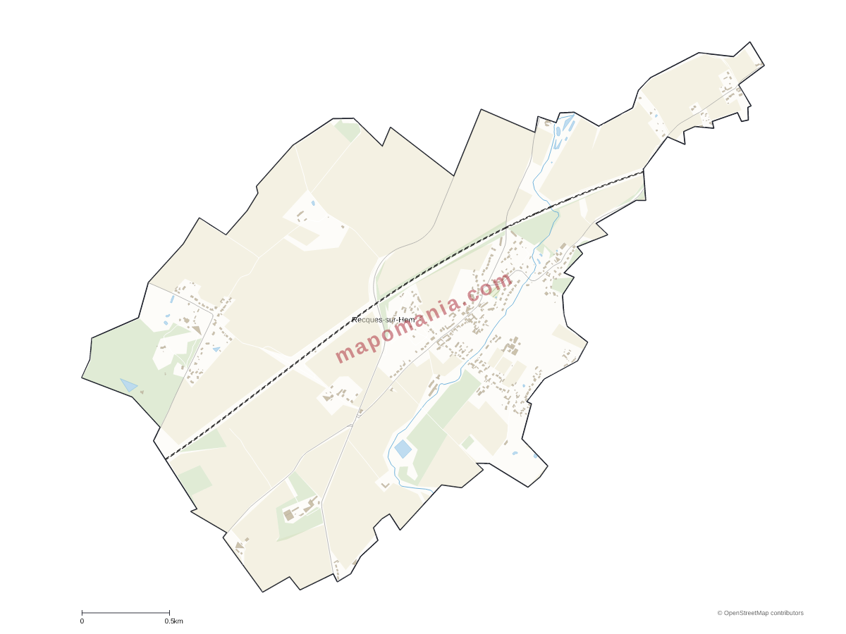 Carte de Recques-sur-Hem à personnaliser
