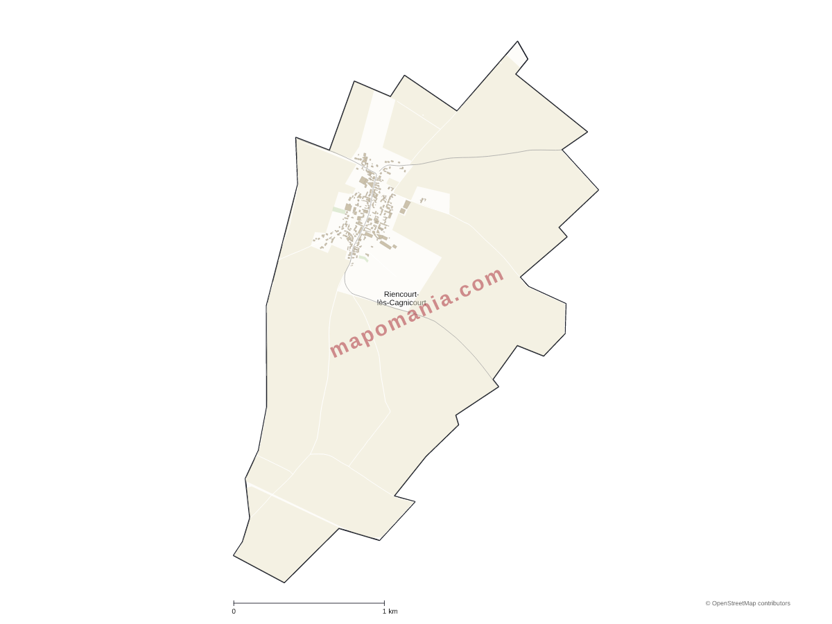 Carte de Riencourt-lès-Cagnicourt à personnaliser