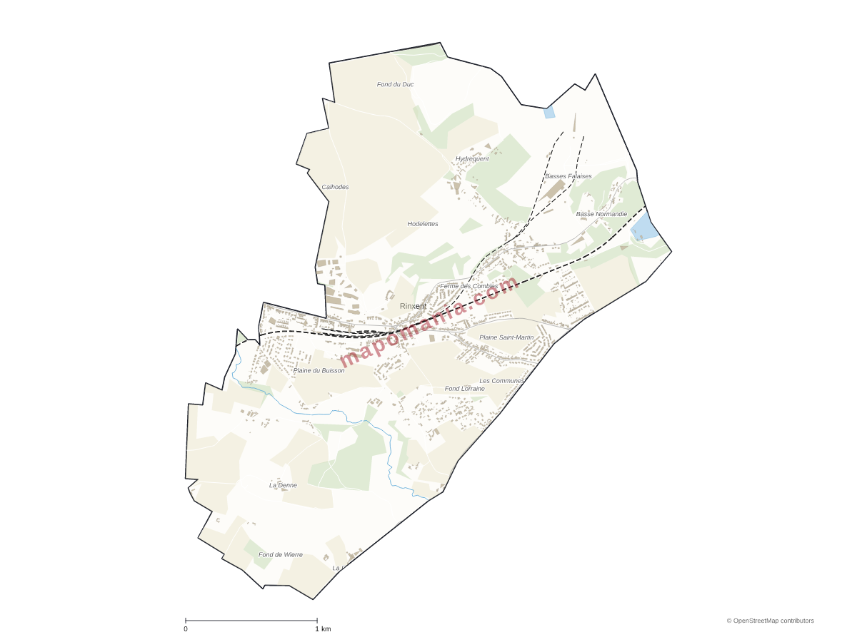 Carte de Rinxent à personnaliser