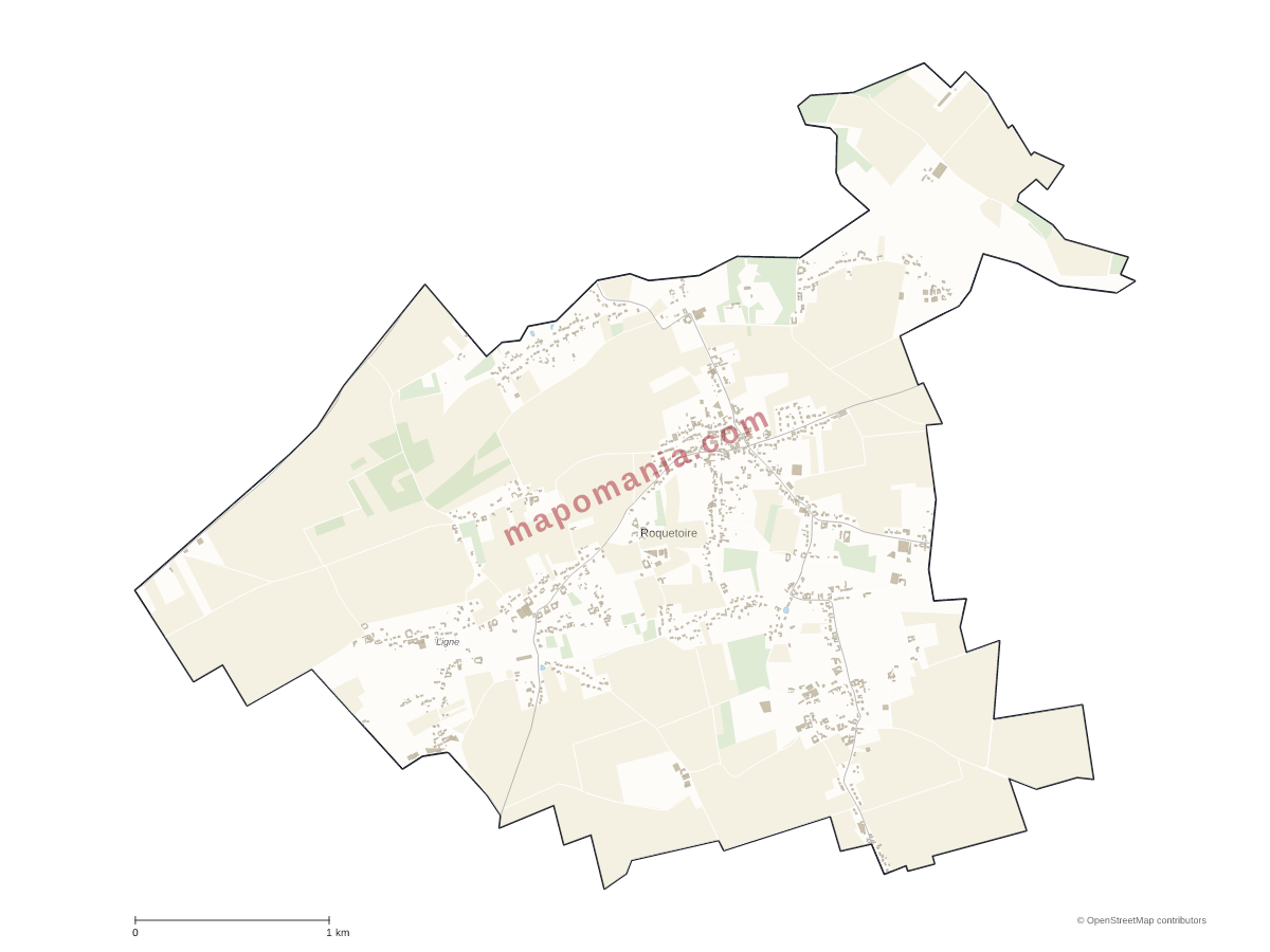 Carte de Roquetoire à personnaliser
