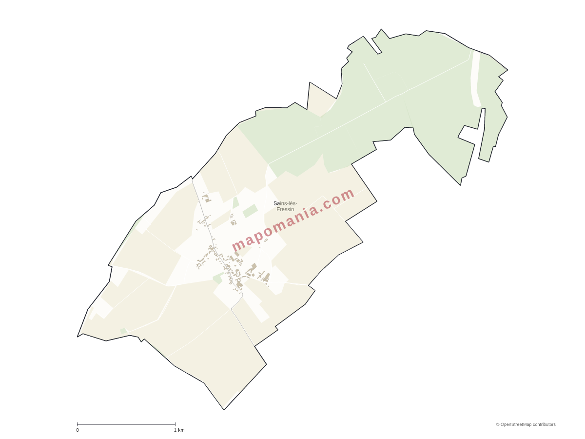 Carte de Sains-lès-Fressin à personnaliser