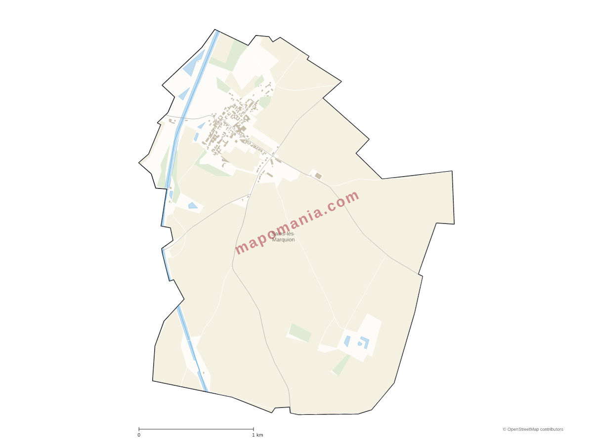 Carte de Sains-lès-Marquion à personnaliser