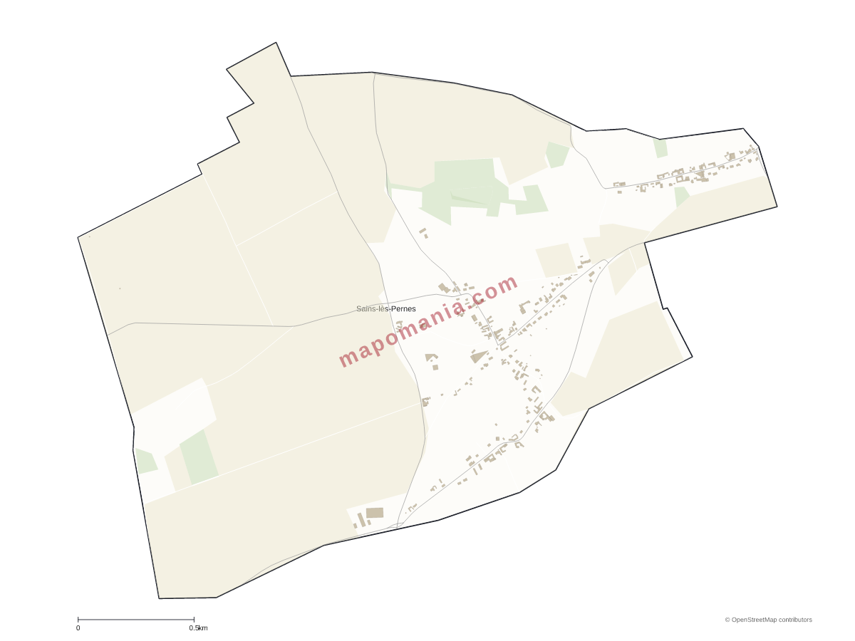 Carte de Sains-lès-Pernes à personnaliser