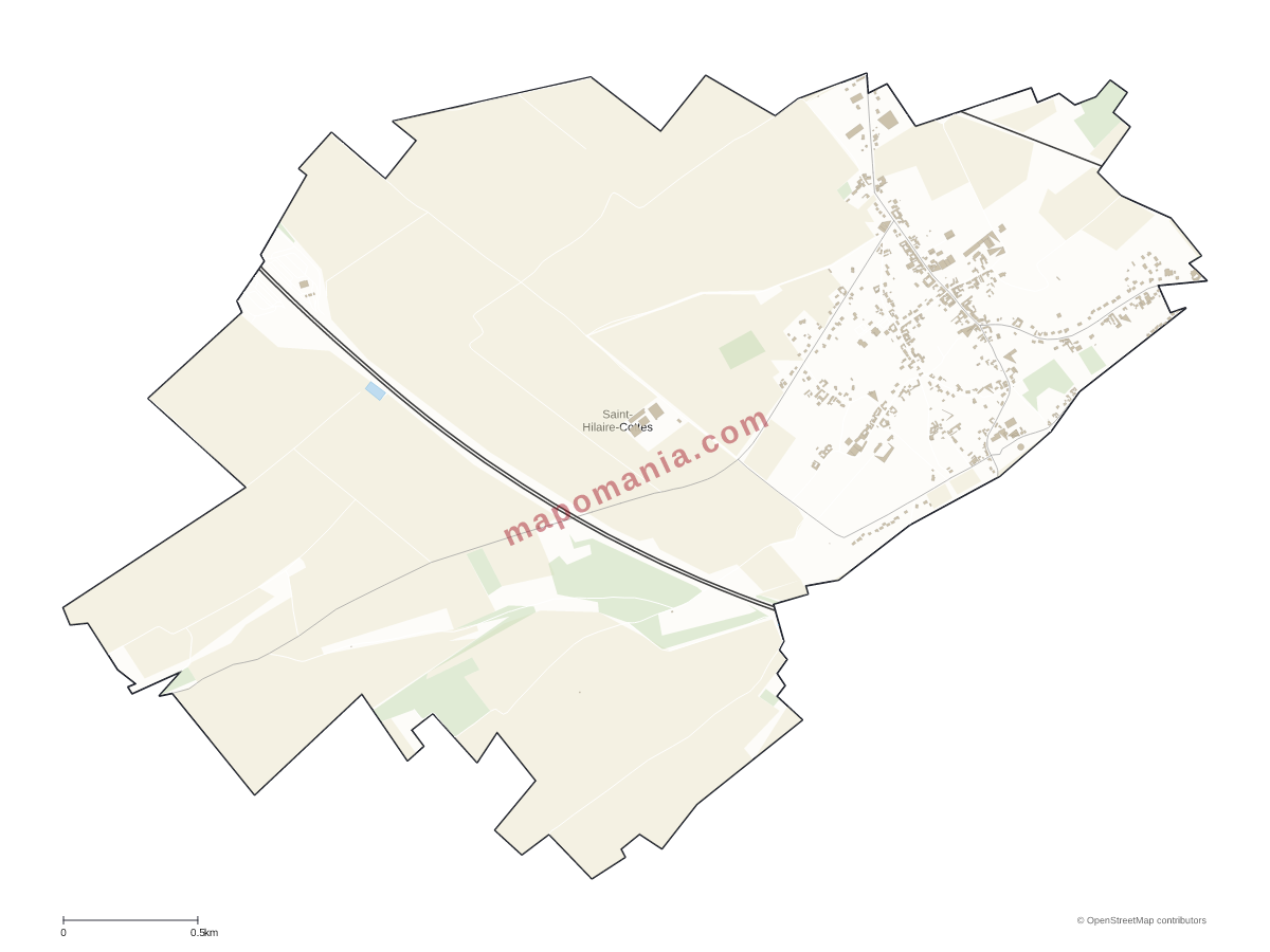 Carte de Saint-Hilaire-Cottes à personnaliser