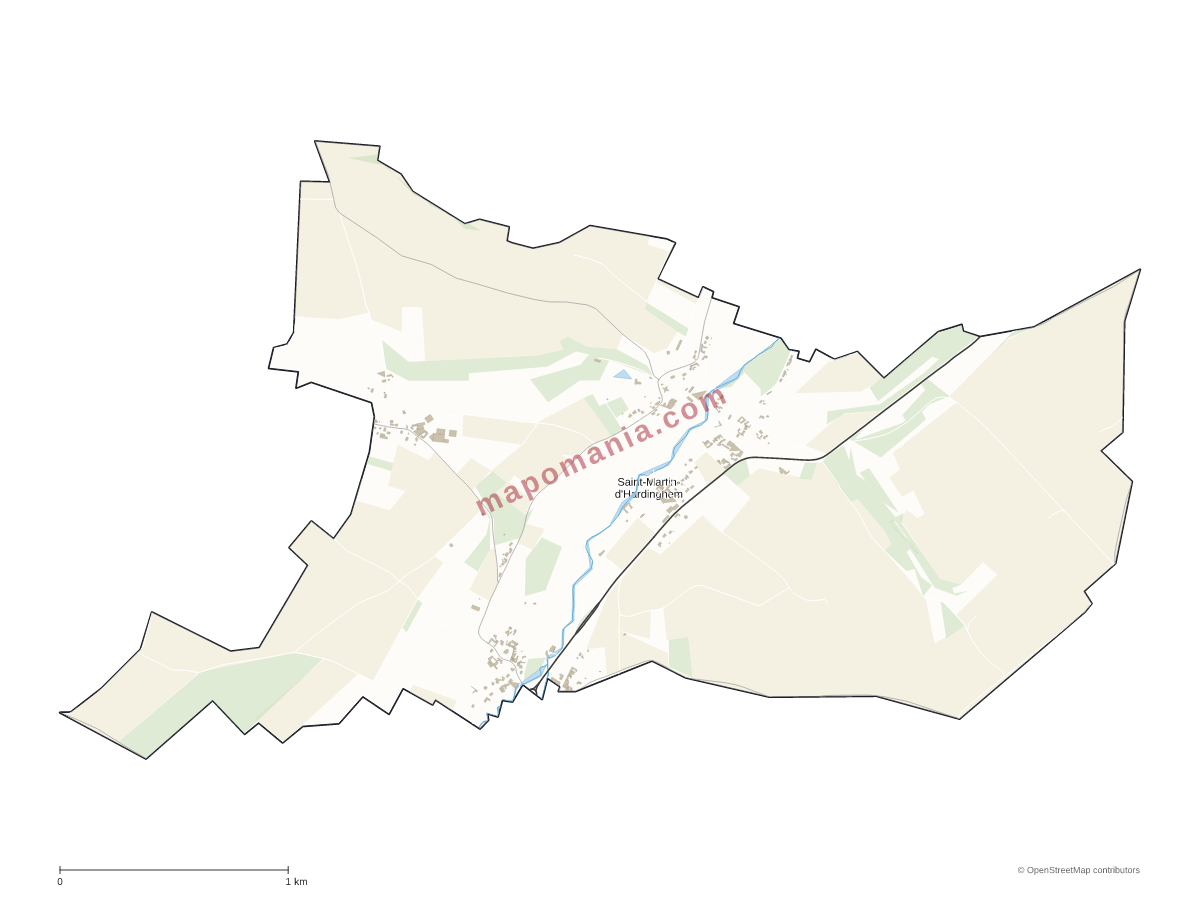 Carte de Saint-Martin-d'Hardinghem à personnaliser