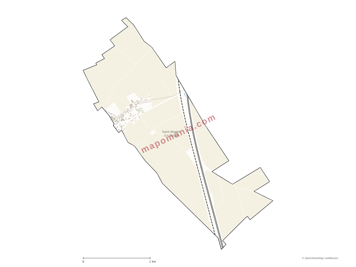 Carte de Saint-Martin-sur-Cojeul à personnaliser