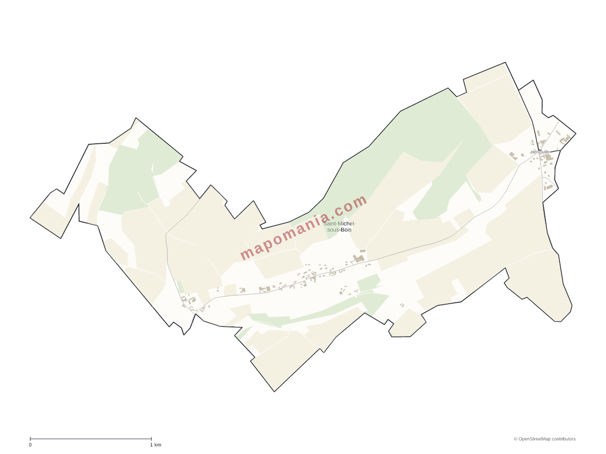 Carte de Saint-Michel-sous-Bois à personnaliser