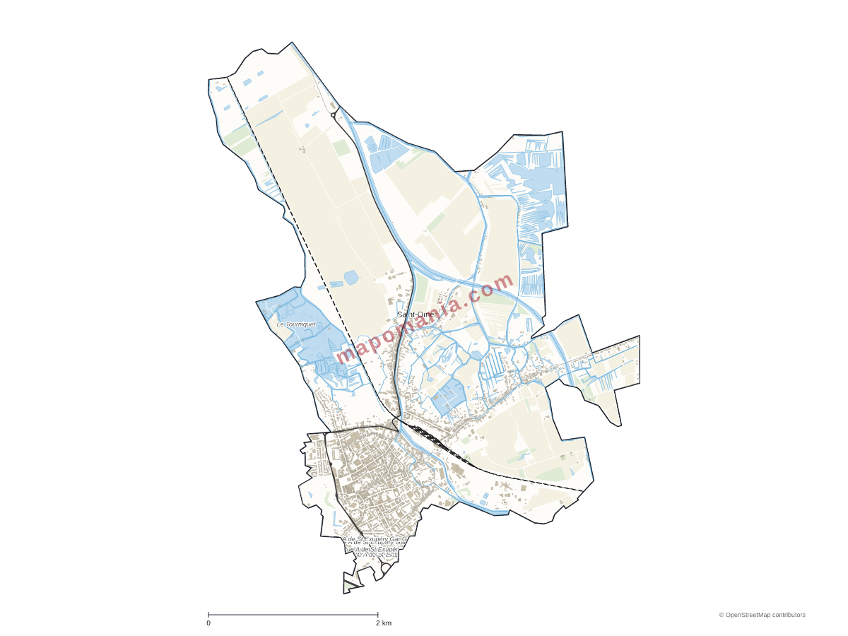 Carte de Saint-Omer à personnaliser
